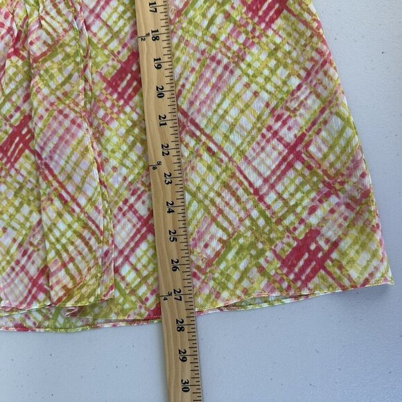 Jones New York Blouse Size 16 Primrose Multi Ruffle Roll tab Sleeve - Picture 9 of 10